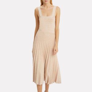 Rose gold Derek Lam 10 Crosby Pleated Dress